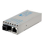 Omnitron miConverter 10/100 Plus - Fiber media converter - 100Mb LAN - 10Base-T, 100Base-FX, 100Base-TX - RJ-45 / SC single-mode - up to 12.4 miles - 1310 (TX) / 1550 (RX) nm