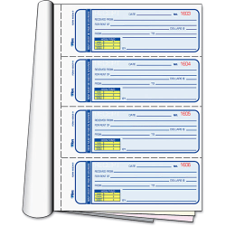 Adams Manifold Receipt Book, 2 Parts, 2-3/4in x 7-1/4in