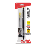 Pentel Graphlet Mechanical Pencil with Lead and Eraser Set, 0.9mm, #2 Lead, Black Barrel