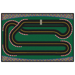 Carpets for Kids KID$Value Rugs Super Speedway Racetrack Activity Rug, 4ft x 6ft , Green