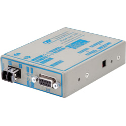 Omnitron FlexPoint RS-232 Serial Fiber Media Converter DB-9 LC Single-mode 30km - 1 x RS-232; 1 x LC Single-mode; No Power Adapter; Lifetime Warranty