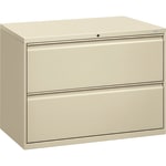 HON 800 42inW x 19-1/4inD Lateral 2-Drawer File Cabinet With Lock, Putty