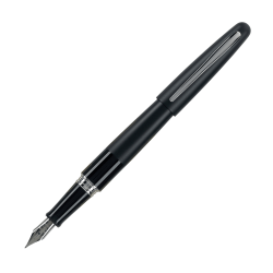 Pilot MR Fountain Pen, Metropolitan Collection, Classic Design, Medium Nib, Black Barrel, Black Ink