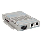 Omnitron OmniConverter FPoE+/S - Fiber media converter - 100Mb LAN - 10Base-T, 100Base-FX, 100Base-TX - RJ-45 / SC single-mode - up to 12.4 miles - 1550 (TX) / 1310 (RX) nm