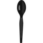 Dixie Heavyweight Utensils, Teaspoons, Black, Box Of 1,000