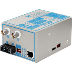 Omnitron Systems FlexPoint T1/E1 Copper to Fiber Media Converter - 1 x RJ-48 , 1 x ST , 2 x BNC - T1/E1 - Rack-mountable