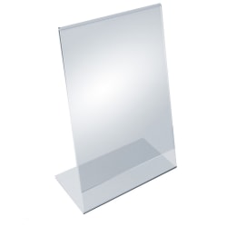 Azar Displays Acrylic L-Shaped Sign Holders, 14in x 8 1/2in, Clear, Pack Of 10