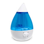 Crane Drop Ultrasonic Cool Mist Humidifier, 1 Gallon, 8-5/8inH x 8-5/8inW x 13-3/8inD, Blue/White