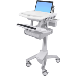 Ergotron StyleView Laptop Cart, 2 Drawers (2x1) - 2 Drawer - 20 lb Capacity - 4 Casters - Plastic, Aluminum, Zinc Plated Steel - Aluminum