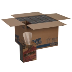 Brawny Professional by GP PRO P100 Disposable Cleaning Towels, 1/4 Fold, Brown, 148 Towels Per Box