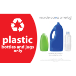 Recycle Across America Plastics Standardized Recycling Label, PLAS-5585, 5 1/2in x 8 1/2in, Red