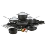 Cuisinart Chefs Classic Quantantanium Nonstick Hard Anodized 10-Piece Cookware Set With Tempered Glass Covers, Black