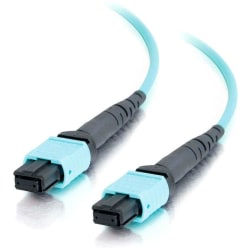 C2G-15m MTP 10Gb 50/125 OM3 Multimode Fiber Optic Cable (Plenum-Rated) - Aqua - Fiber Optic for Network Device - MTP - 10Gb - 50/125 - Multimode - OM3 - Plenum-Rated - 15m - Aqua