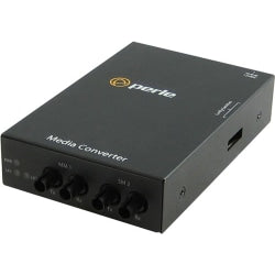 Perle S-1000MM-S2ST10 Media Converter - 2 x ST Ports - 1000Base-LH, 1000Base-LX, 1000Base-SX - 6.21 Mile - Rail-mountable, Rack-mountable, Wall Mountable