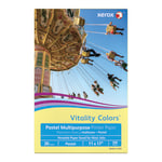 Xerox Vitality Colors Color Multi-Use Printer & Copy Paper, Yellow, Ledger (11in x 17in), 500 Sheets Per Ream, 20 Lb, 30% Recycled