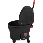 Rubbermaid WaveBrake Down Press Mop Bucket, 27-7/16in x 16-1/16in, Black