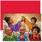 Great Papers! Holiday Greeting Cards With Envelopes, 7 7/8in x 5 5/8in, Christmas Cherubs, Pack Of 18