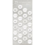 Great Papers! Holiday Foil Seals, 1in, Silver/White Foil, Icy Flakes, Pack Of 50