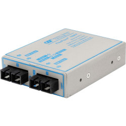 Omnitron FlexPoint 100Mbps Ethernet Fiber to Fiber Media Converter SC Multimode 5km to Multimode 5km - 2 x 100BASE-FX; US AC Powered; Lifetime Warranty