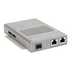 Omnitron OmniConverter FPoE+/S - Fiber media converter - 100Mb LAN - 10Base-T, 100Base-FX, 100Base-TX - RJ-45 / SFP (mini-GBIC)