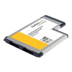 StarTech.com 2 Port Flush Mount ExpressCard 54mm eSATA II Controller Adapter Card - Storage controller - 2 Channel - eSATA 3Gb/s - ExpressCard/54 - for P/N: SATDOCK4U3RE, SATDOCK5U3ER, SDOCKU33EBV