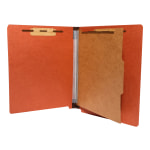 Folders With 1 Divider, 2in Expansion, Letter Size, Red, Fasteners, Box Of 20