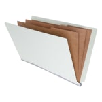 Folders With 3 Dividers, 2in Expansion, Legal Size, Green, Box Of 10