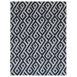 Foss Floors Area Rug, 6ftH x 8ftW, Abstract, Blue/White