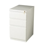 WorkPro 20inD Vertical 3-Drawer Mobile Pedestal File Cabinet, White