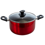 Oster Merrion Nonstick Aluminum Dutch Oven With Glass Lid, 3.2 Qt, Red