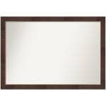 Amanti Art Narrow Non-Beveled Rectangle Framed Bathroom Wall Mirror, 27-1/4in x 39-1/4in, Wildwood Brown