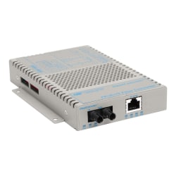 Omnitron OmniConverter FPoE+/S - Fiber media converter - 100Mb LAN - 10Base-T, 100Base-FX, 100Base-TX - RJ-45 / ST multi-mode - up to 3.1 miles - 1310 nm