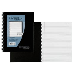 Cambridge Limited 30% Recycled Business Notebook, 6 5/8in x 9 1/2in, 1 Subject, Legal Ruled, 80 Sheets, Black (06672)