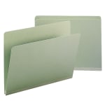 Smead Pressboard Top-Tab Folders, Straight Cut, 11 3/4in x 9 1/2in, Gray/Green, Pack Of 25