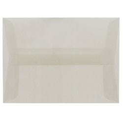 JAM Paper Translucent Envelopes, #4 Bar (A1), Gummed Seal, Platinum, Pack Of 25