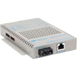 Omnitron OmniConverter 10/100/1000 PoE Gigabit Ethernet Fiber Media Converter Switch RJ45 SC Multimode 550m Wide Temp - 1 x 10/100/1000BASE-T; 1 x 1000BASE-SX; DC Powered; Lifetime Warranty