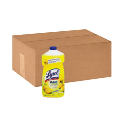 Lysol Clean/Fresh Lemon Cleaner - 40 fl oz (1.3 quart) - Lemon Scent - 9 / Carton - Yellow