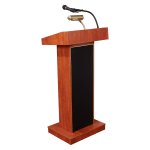 Oklahoma Sound The Orator Lectern & Wireless Handheld Microphone, Wild Cherry