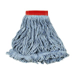 Rubbermaid Wet Mop Head, Super Stitch, Cotton Blend, Red, Case Of 6