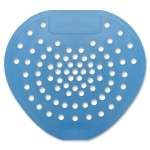 Hospeco Vinyl Urinal Screen - Lasts upto 30 Days - Flexible, Odor Neutralizer, Clog Remover - 12 / Carton - Blue