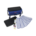 Rubbermaid Microfiber Floor Finishing Kit, Black/Blue/White