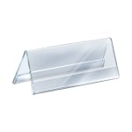 Azar Displays 2-Sided Acrylic Nameplates, 4 1/4in x 11in, Clear, Pack Of 10