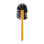 Rubbermaid Commercial 17in Handle Toilet Bowl Brush - 1.50in Synthetic Polypropylene Bristle - 17in Handle Length - 18.5in Overall Length - Plastic Handle - 1 Each - Brown, Yellow