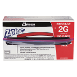 Ziploc Double Zipper Bags, 2 Gallon, Clear, Case Of 100