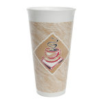 Dart 20 oz Cafe G Design Insulated Foam Cups - 25 / Bag - 20 / Carton - White - Foam - Hot Drink, Cold Drink