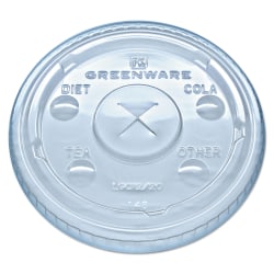 Fabri-Kal Greenware Cold Drink Cup Lids, Fits 9-, 12- And 20-Oz Cups, Clear, Carton Of 1,000 Lids