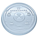 Fabri-Kal Greenware Cold Drink Cup Lids, Fits 16-, 18- And 24-Oz Cups, Clear, Carton Of 1,000 Lids