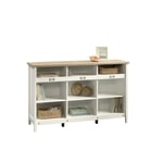 Sauder Adept 37inH Storage 9-Shelf Bookcase Credenza, Lintel Oak/Soft White