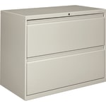 HON 800 36inW x 19-1/4inD Lateral 2-Drawer File Cabinet With Lock, Light Gray