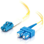 C2G 7m LC-SC 9/125 Duplex Single Mode OS2 Fiber Cable TAA - Yellow - 23ft - Patch cable - TAA Compliant - SC single-mode (M) to LC single-mode (M) - 7 m - fiber optic - duplex - 9 / 125 micron - OS2 - yellow